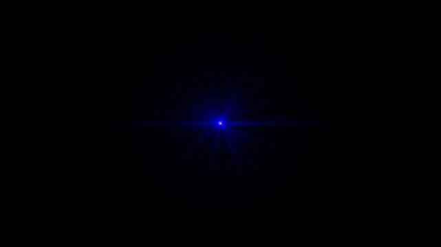 Blue lens flare Black Background 4K