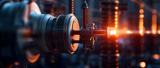 Naklejka premium Futuristic Industrial Machinery Close-up