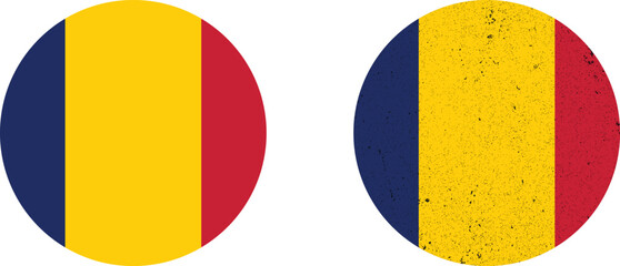 Fototapeta premium Illustration of Chad Round Flag. Round Flag of Chad A Detailed National Symbol of Patriotism and Freedom.