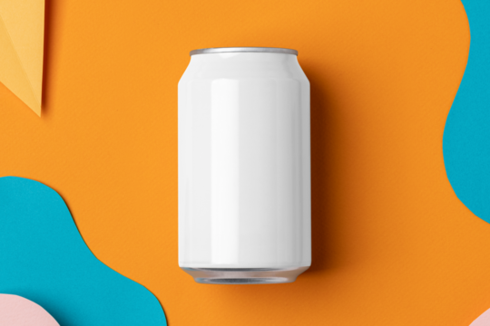 Soda can png mockup, beverage product packaging