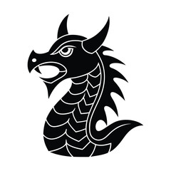 Sea Monster Icon Vector Illustration Mythical Creature For Viking Design