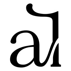  abstract AL letter logo monogram illustration