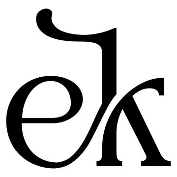 abstract EK letter logo monogram illustration