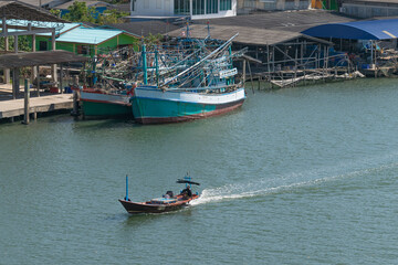 Fishing boat is out fishing