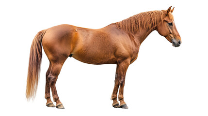 Naklejka premium Healthy brown horse in a domestic setting, PNG, created with Generative AI