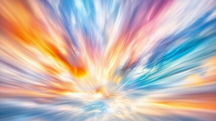 Obraz premium Dynamic abstract explosion of colors nature digital art bright sky aerial view artistic expression
