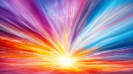 Fototapeta premium Vibrant sunset burst nature scene digital art serene environment wide angle view colorful concept for inspiration