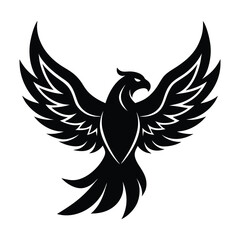 Fototapeta premium A falcon forming the shape of a fire flame on white background