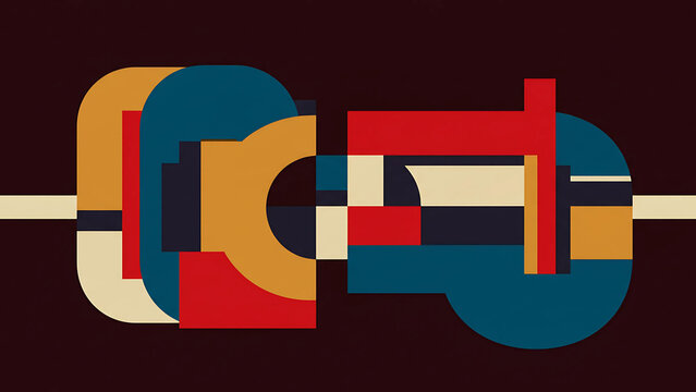 an artistic pattern derived from paintings concepts, using bold color contrasts, with elements of constructivism - 49