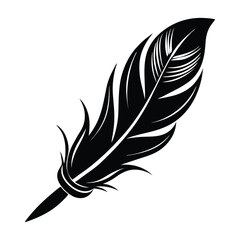 Obraz premium A quill turning into a feathered bird on white background