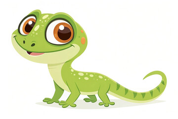 Vector illustration cute lizard cartoon isolated on white background