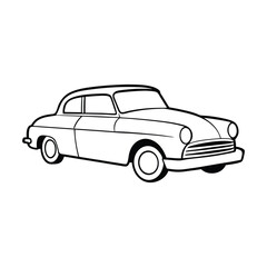 Obraz premium Retro automobile vector illustration of a classic vintage car isolated on white