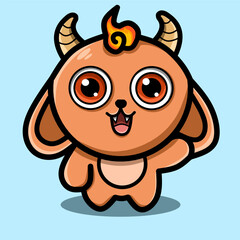 Cute evil orange character 