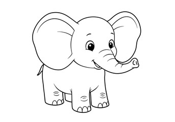 Obraz premium Simple Thick Outline Animals for Kids Coloring Book: Adorable Line Art Illustrations for Toddlers and Preschoolers
