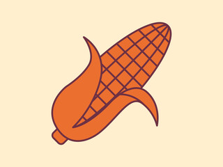 Corn icon. Autumn icon and symbol. Autumn elements. Simple flat vector icon.
