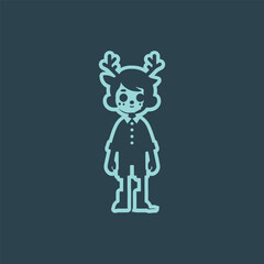 deer face icon vector, women deer, man deer vector illustration