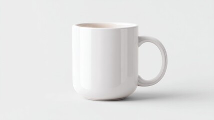minimalistic empty mockup of cup or mug isolated on pristine white background with generous copy space