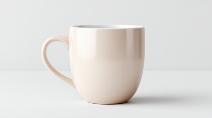 Fototapeta premium minimalistic empty mockup of cup or mug isolated on pristine white background with generous copy space
