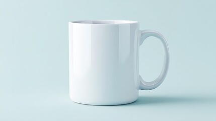 Obraz premium minimalistic empty mockup of cup or mug isolated on pristine white background with generous copy space