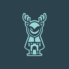 deer face icon vector, women deer, man deer vector illustration