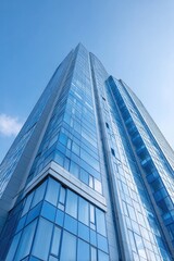 Obraz premium modern office building in emerging market city under clear blue sky