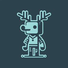 deer face icon vector, women deer, man deer vector illustration