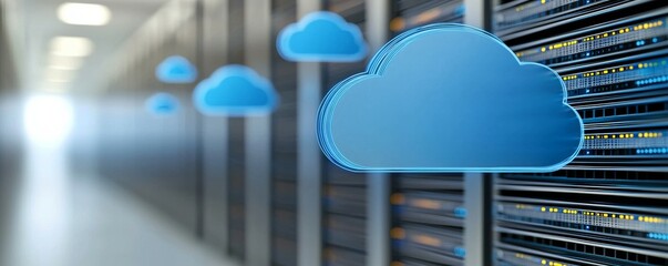 Cloud technology in modern data centers with secure online storage digital transformation and future business solutions