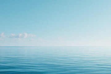 serene minimalistic photograph of vast tranquil ocean horizon under soft clear sky emphasizing significance of world