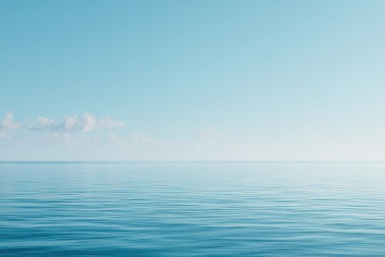 serene minimalistic photograph of vast tranquil ocean horizon under soft clear sky emphasizing significance of world