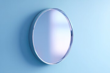 single round mirror on plain wall creates simple reflection ideal for minimalistic design