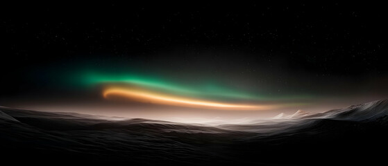 Alien Aurora Over a Dusty Landscape