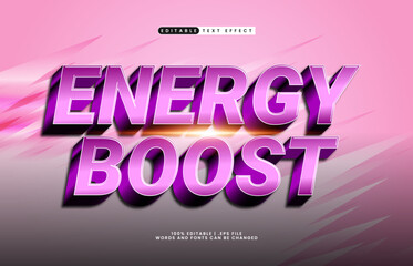 energy boost editable text effect with a race and sport text effect