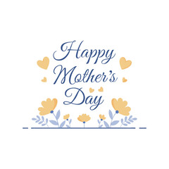 Happy Mother’s Day typography vector. Floral decoration, heart elements, t-shirt print design