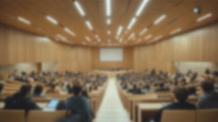 blurred group adult people meeting start up business program collaboration discussion and listen in convention hall background concept. Ai Generated Images