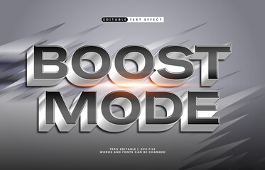 boost mode editable text effect with a race and sport text effect
