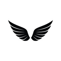 Wings silhouette vector icon set. Simple minimal wing shapes for logo, tattoo, graphic design
