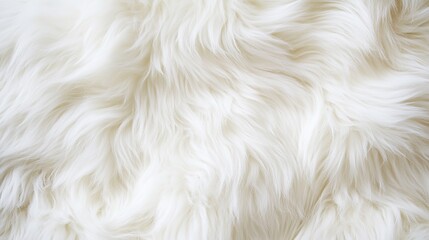 Obraz premium Closeup View of Fluffy White Fur, Highlighting Softness and Texture. Pure, Clean White Faux Fur with Visible Pattern Details. Ideal for High-Quality Visuals.