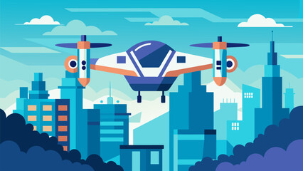 My eyes followed the eVTOLs as they crisscrossed the cityscape their movements precise and calculated. It was a reminder that even in this advanced world there was still order and. Vector illustration