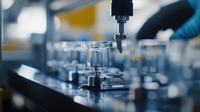 Factory worker assembling electronic components on a production line. Featuring efficiency and teamwork