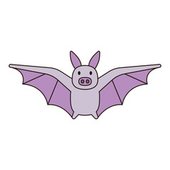 BAT cute animal illustration outline doodle simple kawaii Japanese style drawing kiddy icon minimalist symbol isolated 