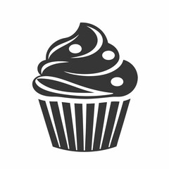 Minimalist Cupcake Vector Design.