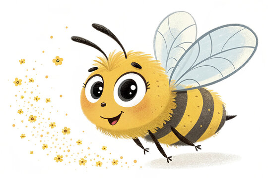 An illustration of a cute cartoon bee