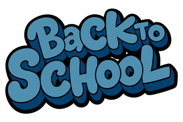 back to school 3d text vector illustration