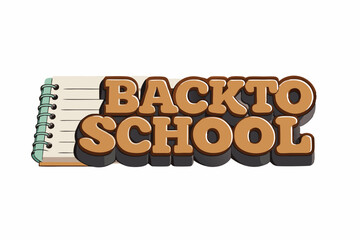 back to school 3d text vector illustration