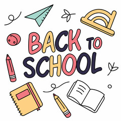 back to school typography vector  illustration