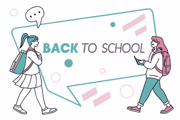 back to school typography concept vector illustration
