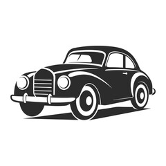 Fototapeta premium Retro auto vector illustration showcases a classic convertible with a shiny design