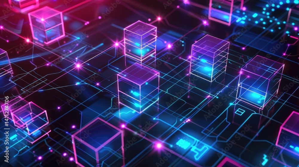 Poster abstract of cyberspace on virtual area with digital technology style design and the electric light g
