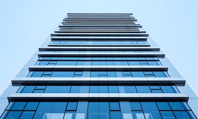 A large tall building with many windows.