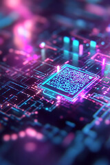 Exploring digital technology virtual environment abstract art futuristic viewpoint quantum concepts